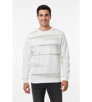 Erkek Sıfır Yaka Sweatshirt BGL-ST04863 (Ekru)