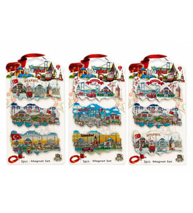 İstanbul Temalı Silikon Buzdolapı Süsü Magnet 3'Lü Set