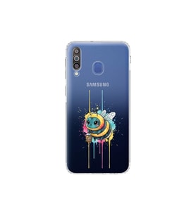 Samsung Galaxy M30 ile uyumlu Splash arı tasarımlı şeffaf silikon kılıf