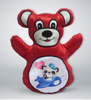 BK Gift Sevimli Panda Tasarımlı Kırmızı Ayıcık Yastık-4