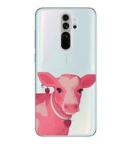 Redmi Note 8 Pro Uyumlu Sevimli İnek Tasarımlı Şeffaf Telefon Kılıfı