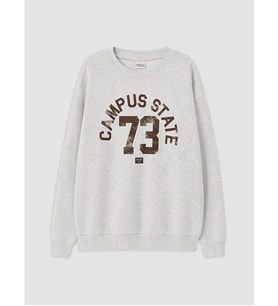 LCW Kids Gri Baskılı Erkek Çocuk Sweatshirt