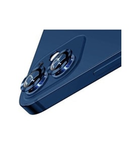 Iphone 11 Uyumlu  Kamera Koruyucu Lens Mercek Metal Çerçeveli 2li Set Mavi Blue