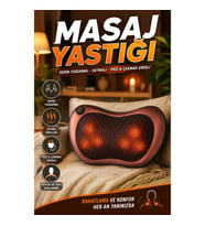 Isıtmalı Derin Yoğurma Masaj Yastığı 8 Başlıklı Araç ve Ev Kullanımlı Priz Çakmak Girişli