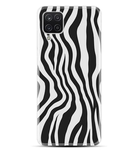 Kılıfland Samsung Galaxy A12 Kılıf Silikon Resimli Kapak Zebra Pattern Stok 1087