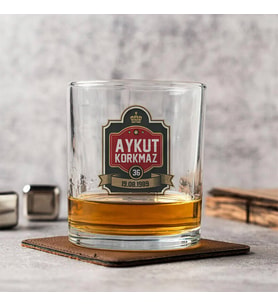 Premium İsme Özel Renkli Viski Kadehi
