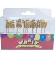 Mum Happy Birthday Taçlı Kürdanlı Pasta Mumu-