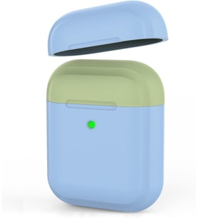 AirPods 1 & 2 Nesil Uyumlu Silikon Kılıf – Darbe Emici Yumuşak Mat Doku, Kaymaz Yüzey, Şarj Girişi Uyumlu, Yedek Üst Kapak Hediyeli Açık Mavi