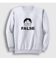 Presmono Unisex Beyaz False Dwight Schrute Dizi The Office Sweatshirt 345500tt (Beyaz)