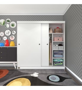 Kenzlife gardırop sürgülü kapaklı kapılı 180 papatya byz gardolap dolap (Karışık)