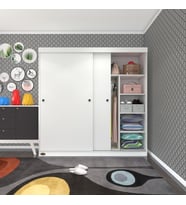 Kenzlife gardırop sürgülü kapaklı kapılı 180 papatya byz gardolap dolap (Karışık)