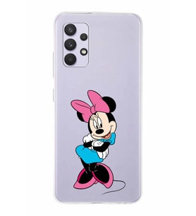 Samsung Galaxy A13  Kapak Minnie Mouse Tasarımlı Şeffaf Silikon Kılıf