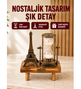 Klasik Tasarımlı Ahşap Kum Saati – Ev Ofis İçin Masaüstü Aksesuarı
