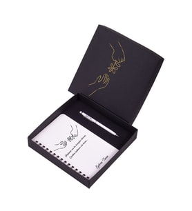 Çiçek Kalplim Hediye Seti - Sevgiliye Defter ve Kalem Hediye Kutusu