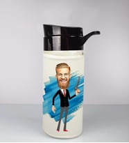 Kişiye Özel Karikatür Tasarım Özel Koruma Kılıflı Cam Matara 96112