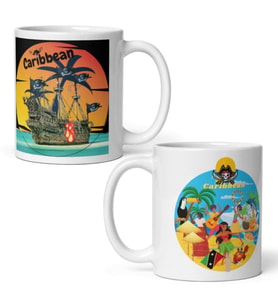Karayipler Kupa Bardak 2 Adet Seyahat Hatıra Caribbean Mug (Karışık)