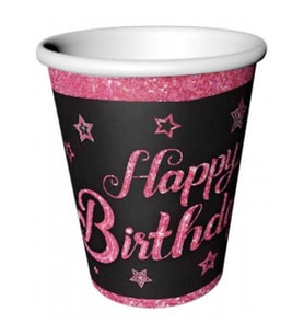 BARDAK PINK STARS HAPPY BIRTHDAY 220/240cc PK:8-