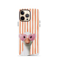 iPhone 12 Pro Max Vorian Çift Katmanlı Kılıf Heart Glasses Goose