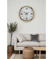 River World Duvar Saati Metal Modern Lüks Gold 40 cm