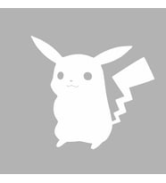 Pikachu Araba Stickeri siyah 20x18 CM (Beyaz)