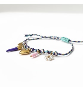 Çelik Summer Charms Mor Bileklik Altın Renk