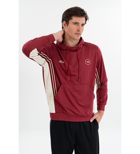 Maraton Erkek Kapüşonlu Bordo Sweatshirt