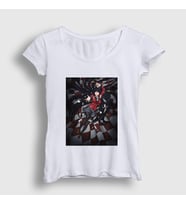 Presmono Kadın Beyaz Yumeko V2 Anime kakegurui T-Shirt 240279tt (Beyaz)