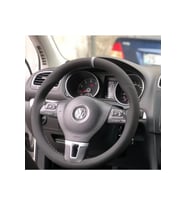 Uyumlu Volkswagen Golf Gri Yüzüklü Nubuk Alcantara Deri Direksiyon Kılıfı