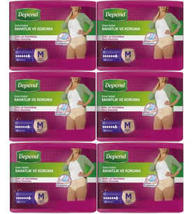 Depend Emici Külot Hasta Bezi Medium - Orta Kadın 60 Adet (6PK*10)