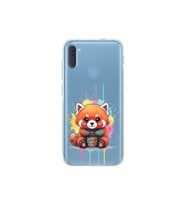Samsung Galaxy A11 ile Uyumlu Splash Tilki Tasarımlı Şeffaf Silikon Kılıf