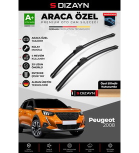 Drs Tuning Peugeot 2008 2 Ön Cam Silecek Seti 2019 Üzeri Premium Araca Özel 60-40 Cm A+ Kalite