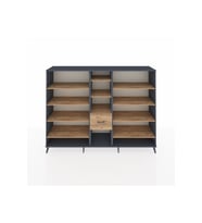 Hyperion Dolap 11 Raflı 3 Çekmeceli  220x44x163 Antrasit-Çam