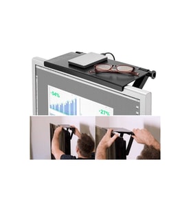 TV ve Monitör Üstü Stand 33.8x16.2x2.5 cm Siyah Dayanıklı Tasarım Kumanda Eşya Düzenleyici