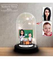 Kişiye Özel Karikatür Diş Öğretmeni ve Öğrenci Tasarımlı Fanus Biblo, Öğretmene Hediye, Öğretmenler Günü, Öğretmenler Günü Hediyesi,, FN248