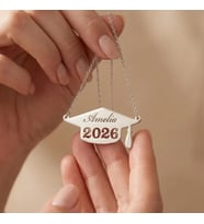 Mezuniyet Şapkası Yıl İsim Kolye 925K Gümüş