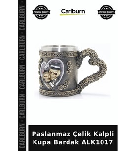 Özel Üretim Hediyelik Romantik Mutfak Şık Paslanmaz Çelik Kalpli Kupa Bardak ALK1017