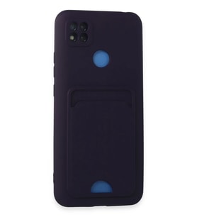 Redmi 9C Kılıf Kelvin Kartvizitli Silikon - Derin Mor