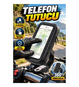 Su Geçirmez Bisiklet ve Motosiklet Telefon Tutucu – 360° Döner Gidon Montajlı