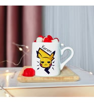 Pikachu Tasarımlı Ahşap Tabaklı Kişiye Özel Türk Kahvesi Fincanı