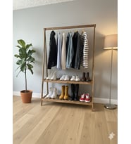 KONFEKSİYON ELBİSE ASKILIK İKİ RAFLI 148*105 CM (Kahverengi-Kahve)