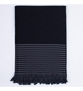 Çift Kişilik Yatak Örtüsü ve Pike %100 Pamuklu İnce Hafif Yazlık Battaniye Boho Dekoratif Koltuk Örtüsü Çok Amaçlı Çeyizlik Günlük Kullanım (Siyah, 200x250 cm Çift Kişilik Pike)