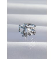Pirinç Gümüş Renk İncili Ahtapot Earcuff Küpe (Karışık)