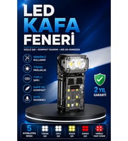 Şarjlı LED Kafa Lambası Manyetik Klipsli El Sensörlü Çok Amaçlı