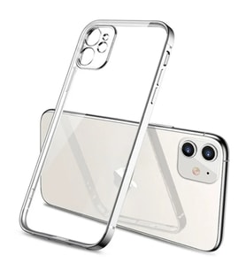 iPhone 11 6.1inç Renkli Kenar Şeffaf Kılıf Kamera Korumalı Silikon Kılıf-(577 - OVRLAU6984-5