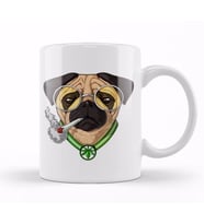 Pug Smoking Weed Köpek Kupa Bardak Porselen