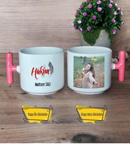 Hakim Kupa Bardak Fotoğraflı T Pembe Kulplu Dünya Hukuk Günü Hediyesi