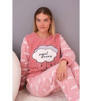 Sweet Dreams Pembe Kadın Polar Pijama Takımı