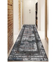 Dijital Baskılı Kaymaz Taban Yıkanabilir Modern Yolluk Ve Koridor Halısı NDU-HY-1316 (Çok Renkli)