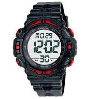 Quark Qu-339Gc-2 Dijital Kronometreli Alarmlı Takvimli Işıklı Erkek Kol Saati (Siyah)