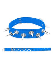 Dokuma Çivili Köpek Boyun Tasması - 5*80 cm - Mavi